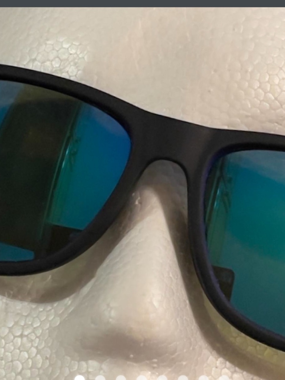 Ray-Ban Matte Black Frame Sunglasses with Blue-Green Mirrored Lenses